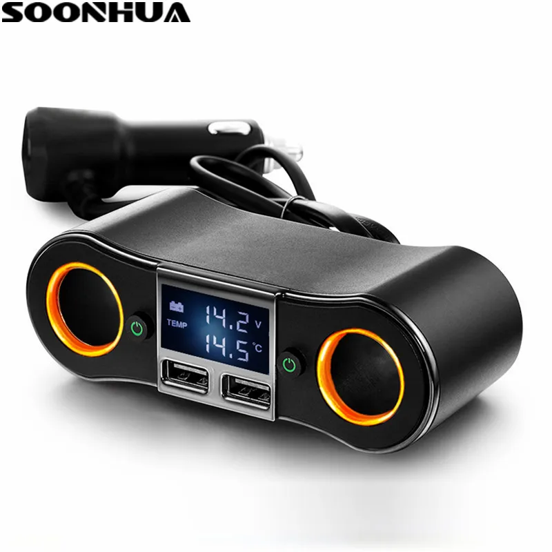 SOONHUA Dual USB Car Phone Charger With LED Screen 5V 3.1A Quick Charging Adapter for iPhone Samsung Mobile Phone Chargers
SOONHUA Dual USB Car Phone Charger With LED Screen 5V 3.1A Quick Charging Adapter for iPhone Samsung Mobile Phone Chargers