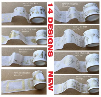 14Designs Pale Gold Foil Printing Film / Music/ Letter/ Japanese Washi Decorative Adhesive DIY Masking Paper Tape Sticker Label
14Designs Pale Gold Foil Printing Film / Music/ Letter/ Japanese Washi Decorative Adhesive DIY Masking Paper Tape Sticker Label