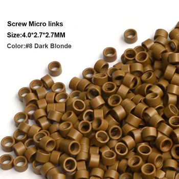 Screw Micro Rings 4*2.7*2.7MM 1000Pcs/Bottle #8 Dark Blonde Micro Bots Beaded Dreadlocks Micro Link Hair Extension Kits
Screw Micro Rings 4*2.7*2.7MM 1000Pcs/Bottle #8 Dark Blonde Micro Bots Beaded Dreadlocks Micro Link Hair Extension Kits