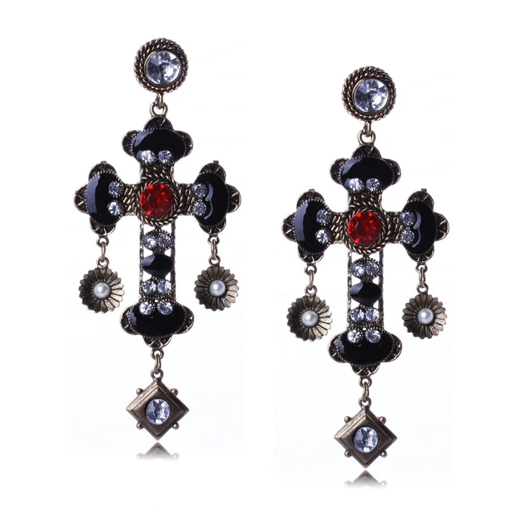 New Arrival Baroque Cross Women Earrings Vintage Bohemian Style Long Earrings With Crystals Imitation Pearl SE139
New Arrival Baroque Cross Women Earrings Vintage Bohemian Style Long Earrings With Crystals Imitation Pearl SE139