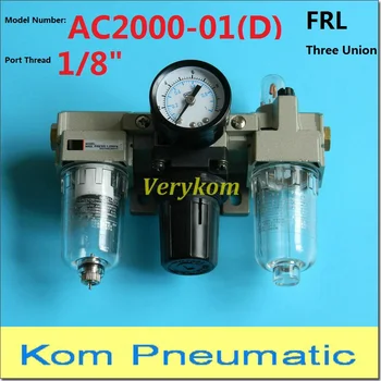 AC 2000-01 Port 1/8" bsp Pneumatic Pump Compressor Air Filter Regulator Lubricator AW + AL + AR Three Union SMC Type Auto Drain
AC 2000-01 Port 1/8" bsp Pneumatic Pump Compressor Air Filter Regulator Lubricator AW + AL + AR Three Union SMC Type Auto Drain