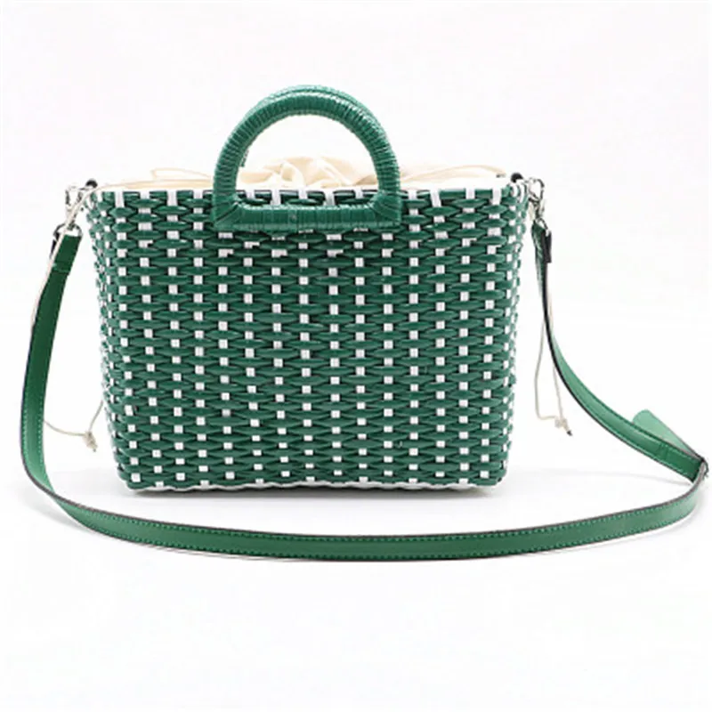 2019 Hand-woven Straw Bag Green White Color Matching Beach Bag Rattan Shoulder Bag Women Crossbody Travel Bag Drop Shipping A4
2019 Hand-woven Straw Bag Green White Color Matching Beach Bag Rattan Shoulder Bag Women Crossbody Travel Bag Drop Shipping A4