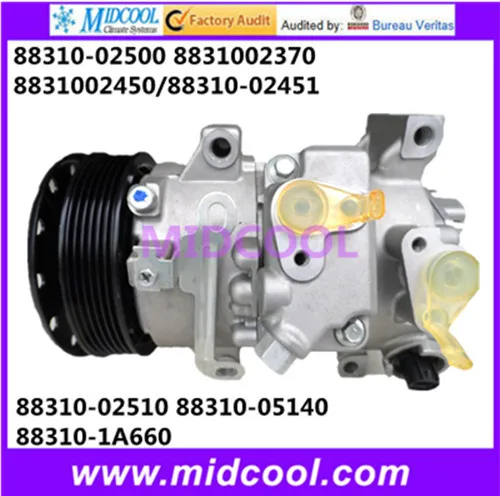 HIGH QUALITY AUTO AC COMPRESSOR 6SEU16C FOR 88310-02500 88310-02370/88310-02450/88310-02451 88310-02510 88310-05140 88310-1A660
HIGH QUALITY AUTO AC COMPRESSOR 6SEU16C FOR 88310-02500 88310-02370/88310-02450/88310-02451 88310-02510 88310-05140 88310-1A660