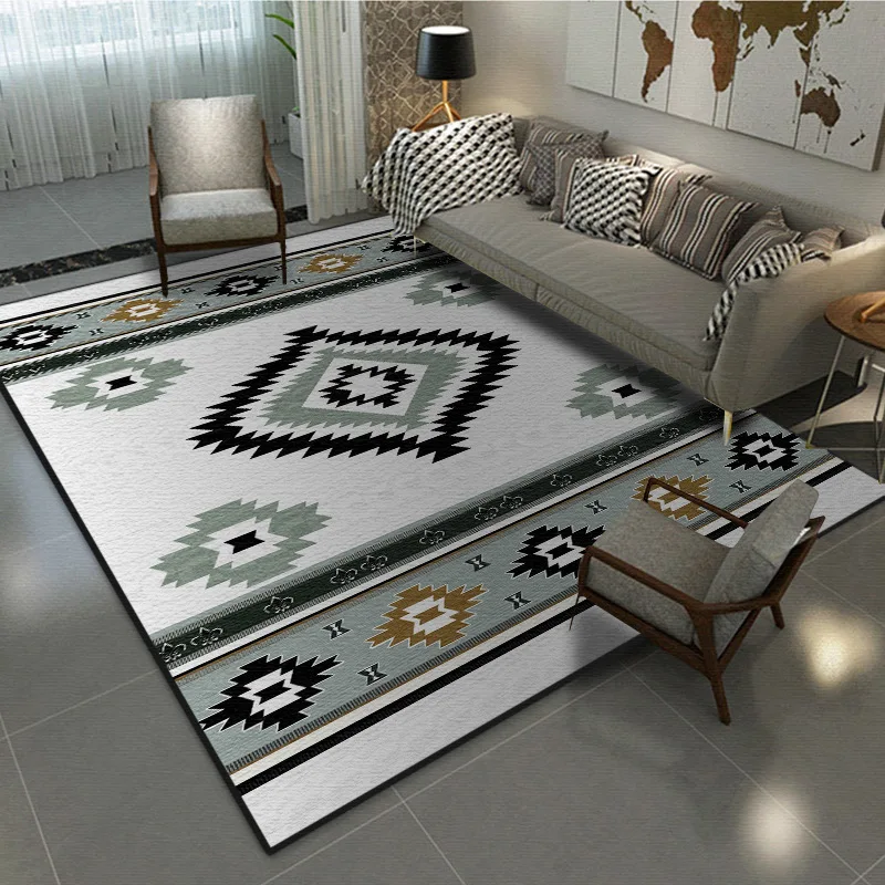 Soft Printed Rug Bedroom Living Room Floor Mat Carpets Anti-Skid European Table