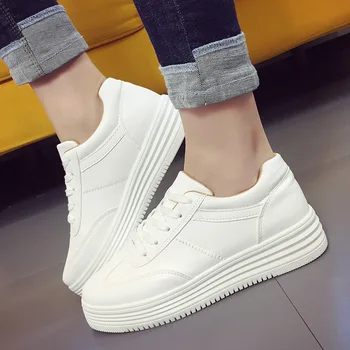 Fashion Women Flats Summer Leather Creepers Platform Sneakers Causal Shoes Solid Basket Femme White Black tenis feminino trainer
Fashion Women Flats Summer Leather Creepers Platform Sneakers Causal Shoes Solid Basket Femme White Black tenis feminino trainer
