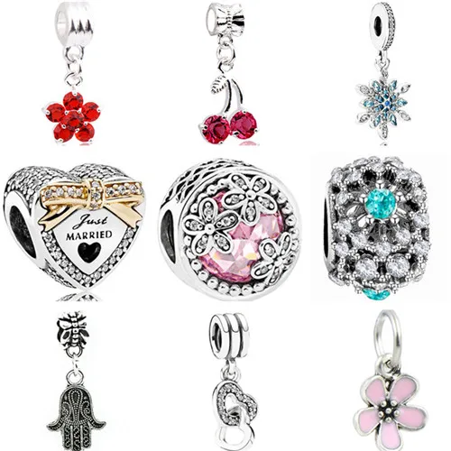 Simple Style Crystal Owl Feather Cherry Flower Love Heart Hamsa Hand Beads Fit Charm Pandora Bracelets for Women DIY Jewelry
Simple Style Crystal Owl Feather Cherry Flower Love Heart Hamsa Hand Beads Fit Charm Pandora Bracelets for Women DIY Jewelry