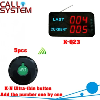 LED Display Queue Call System queue management system with 5 K-N button can add the number 1 by 1 and 1 display show 2 groups
LED Display Queue Call System queue management system with 5 K-N button can add the number 1 by 1 and 1 display show 2 groups