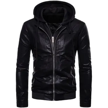 High Quality PU Leather Jacket Men Hooded Slim Fit Motorcycle Male Punk Windbreaker Jacket Coat Jaqueta Couro Masculino Bomber
High Quality PU Leather Jacket Men Hooded Slim Fit Motorcycle Male Punk Windbreaker Jacket Coat Jaqueta Couro Masculino Bomber