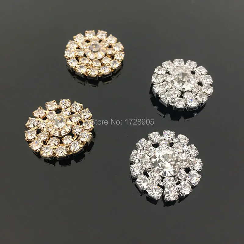 

Nail art decoration Snowflake 10pcs 20mm Silver Gold Plated Full Crystal Christmas Flower Button Embellishment for Handmade