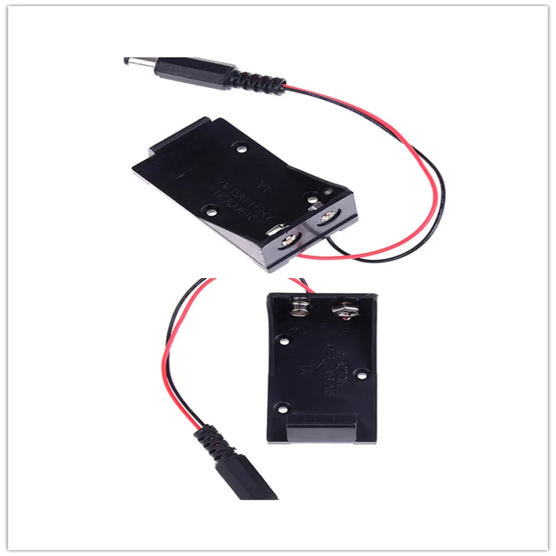 Black Plastic 9V battery holder Battery Storage Box Case DIY Batteries Clip Holder Container With Wire Lead Pin
Black Plastic 9V battery holder Battery Storage Box Case DIY Batteries Clip Holder Container With Wire Lead Pin