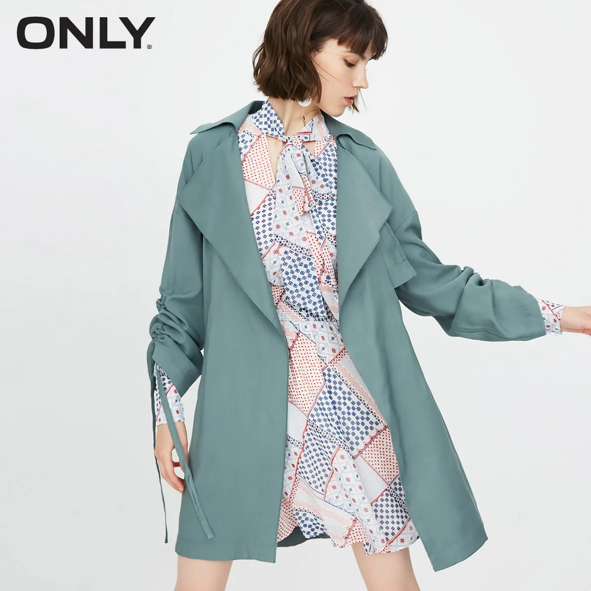 ONLY Spring Summer New Women's Pure Color Loose Fit Lace-up Cinched Waist Wind Coat |118336515
ONLY Spring Summer New Women's Pure Color Loose Fit Lace-up Cinched Waist Wind Coat |118336515