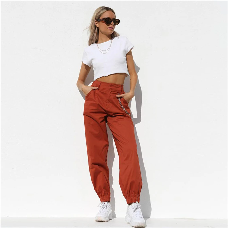 Europe and United States pocket chain overalls loose high waist beam pants casual pants female 2019 fashion commuter pants B093
Europe and United States pocket chain overalls loose high waist beam pants casual pants female 2019 fashion commuter pants B093