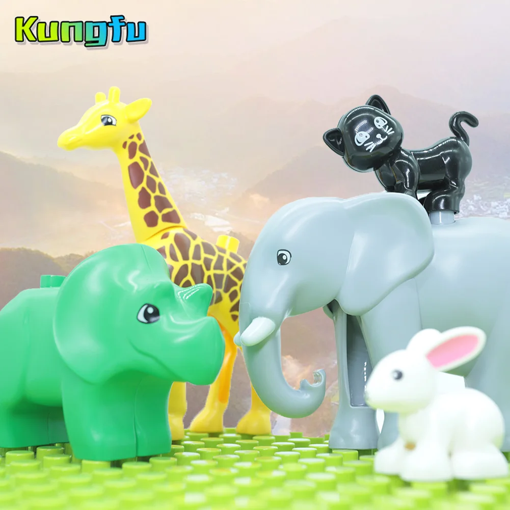 Duploes Animal Series Model Figures Zoo Big Large Particle Tiger/Lion/Cat/Elepant/Dragon Toys For Kids Children Gift brinquedos
Duploes Animal Series Model Figures Zoo Big Large Particle Tiger/Lion/Cat/Elepant/Dragon Toys For Kids Children Gift brinquedos