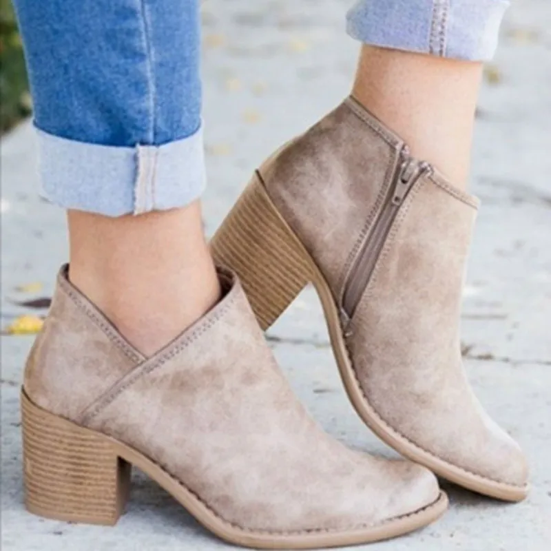 Dropshipping 2019 Chic Women Shoes Retro High Heel Ankle Boots Female Block Mid Heels Casual Botas Mujer Booties Feminina
Dropshipping 2019 Chic Women Shoes Retro High Heel Ankle Boots Female Block Mid Heels Casual Botas Mujer Booties Feminina