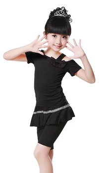 Free Shipping Children Girls Single Dew Shoulder Bowknots Practice Latin Dance Suit Cullottes Dance Pants With Siver Edge
Free Shipping Children Girls Single Dew Shoulder Bowknots Practice Latin Dance Suit Cullottes Dance Pants With Siver Edge
