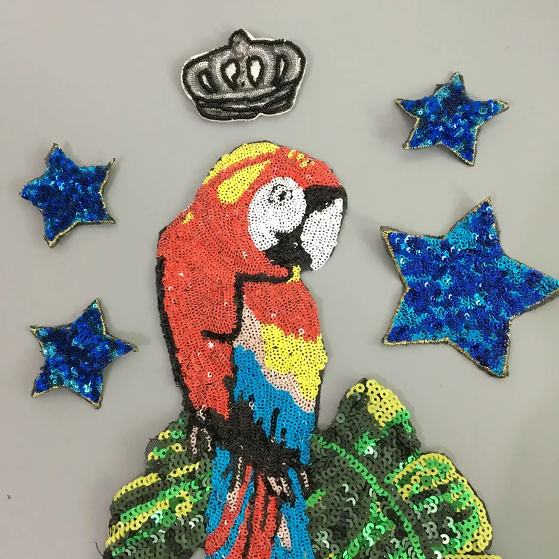 6pcs set crown birds and star sequined patch for dress,DIY garment accessories decoration sequins embroidery applique patches
6pcs set crown birds and star sequined patch for dress,DIY garment accessories decoration sequins embroidery applique patches