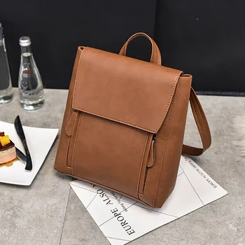 Vintage Preppy Style Multi Pocket Bags PU Faux Leather Leisure Travel Backpack Women Single Double Shoulder Bag Retro Daypack
Vintage Preppy Style Multi Pocket Bags PU Faux Leather Leisure Travel Backpack Women Single Double Shoulder Bag Retro Daypack