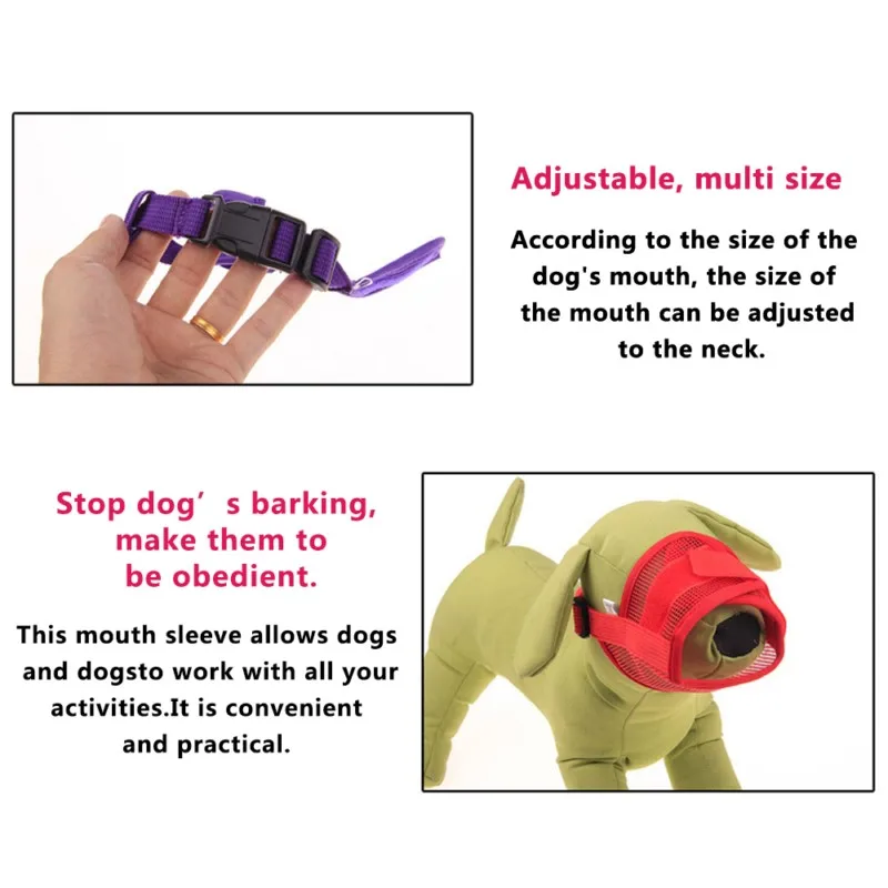 New Adjustable Strap Mask Mesh Breathable For Small Large Dog Mouth Muzzle Training Pet Supplies Anti Bark Bite Chew Dog Muzzles (4)