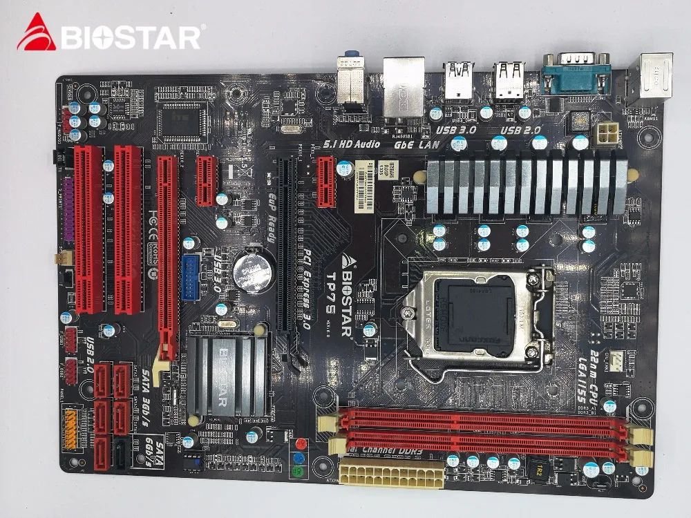 Б/у материнская плата BIOSTAR TP75 для настольного ПК B75 LGA 1155 i3 i5 i7 DDR3 16G SATA3 ATX 100%