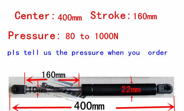 free shipping 80 to 1000N force 400mm central distance,160mm stroke, pneumatic Auto Gas Spring, Lift Prop Gas Spring Damper
free shipping 80 to 1000N force 400mm central distance,160mm stroke, pneumatic Auto Gas Spring, Lift Prop Gas Spring Damper