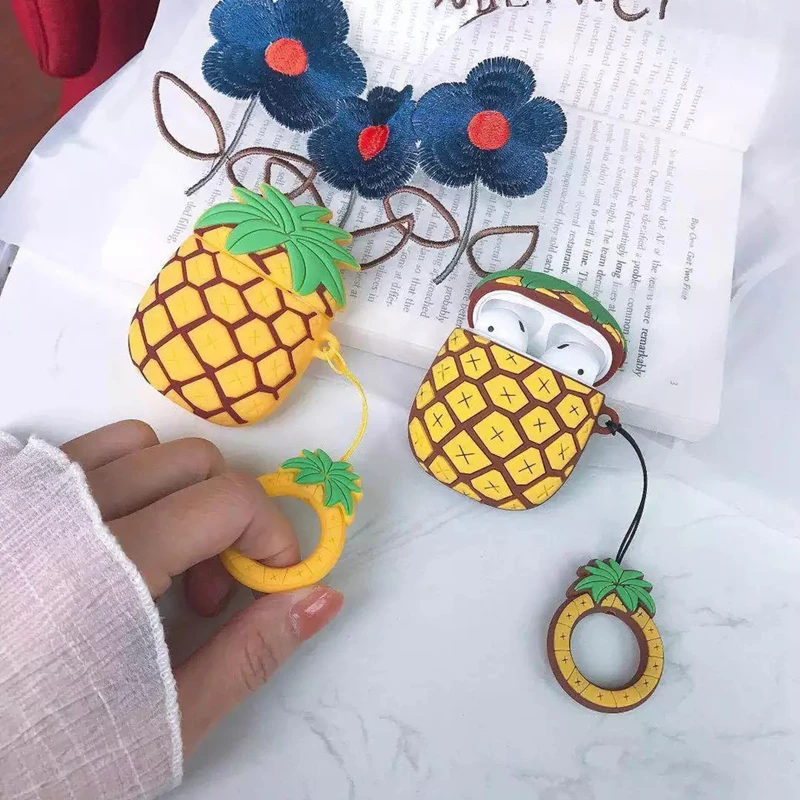 3D Cute fruit pineapple silicone for AirPods 1 2 Bluetooth Headset case ring lanyard protection Wireless Earphone Charging
3D Cute fruit pineapple silicone for AirPods 1 2 Bluetooth Headset case ring lanyard protection Wireless Earphone Charging
