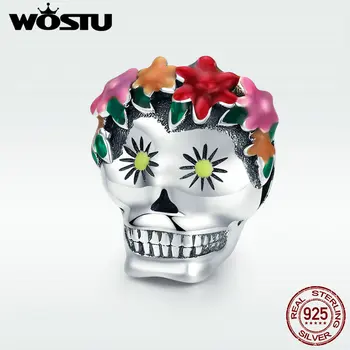 WOSTU Authentic 925 Sterling Silver Skull Flower Enamel Bead Charms fit Original DIY Bracelet Necklace Halloween Jewelry DXC888
WOSTU Authentic 925 Sterling Silver Skull Flower Enamel Bead Charms fit Original DIY Bracelet Necklace Halloween Jewelry DXC888