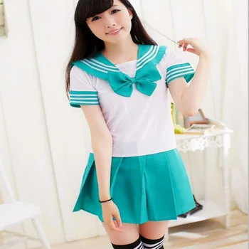 Summer Short Sleeve School Uniforms sailor tops+tie+skirt Navy style Students clothes for Girl Lala Cheerleader Costumes
Summer Short Sleeve School Uniforms sailor tops+tie+skirt Navy style Students clothes for Girl Lala Cheerleader Costumes