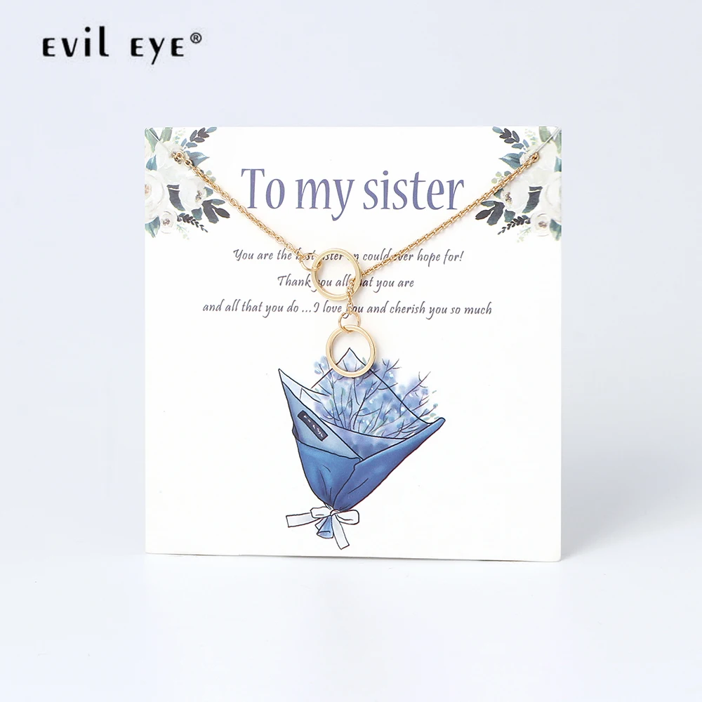 Evil Eye Fashion Double Cricle Necklace Pendant To My Mothers Sisters Lovers Wish Card Statement Jewelry Birthday Gift CN263
Evil Eye Fashion Double Cricle Necklace Pendant To My Mothers Sisters Lovers Wish Card Statement Jewelry Birthday Gift CN263
