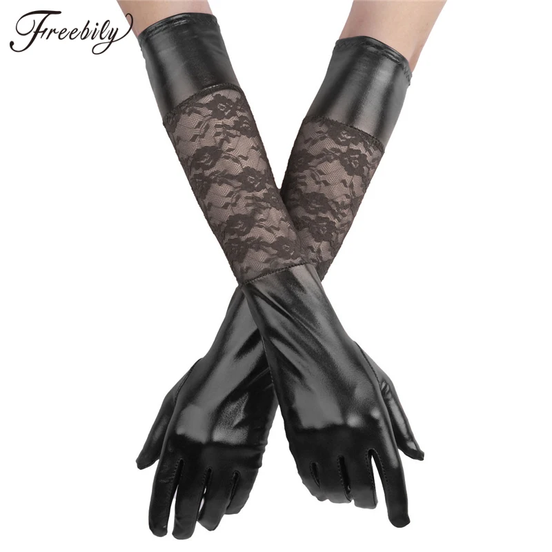 Hot Sexy Lace Long Gloves Elastic Shiny WetLook Satin Full Finger Long Glove Night Club Evening Party Gloves for Women
Hot Sexy Lace Long Gloves Elastic Shiny WetLook Satin Full Finger Long Glove Night Club Evening Party Gloves for Women