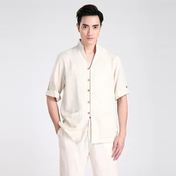 Summer New Fashion Beige Chinese Men's Linen Classic Kung Fu Shirt Chinese Button Costume Tang Suit Size S M L XL XXL XXXL 2603
Summer New Fashion Beige Chinese Men's Linen Classic Kung Fu Shirt Chinese Button Costume Tang Suit Size S M L XL XXL XXXL 2603