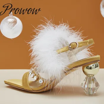 Prowow New Satiin Crystal Beading Summer Sandals Open Toe Real Fur HIgh Heel Sandals Shoes Women
Prowow New Satiin Crystal Beading Summer Sandals Open Toe Real Fur HIgh Heel Sandals Shoes Women