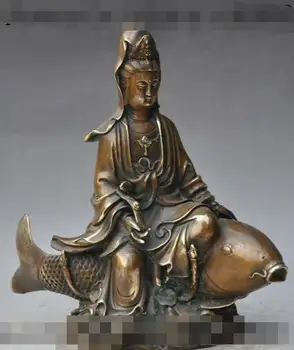 S3020 12"tibet buddhism fane bronze ruyi Kwan-Yin Bodhisattva buddha ride fish statue
S3020 12"tibet buddhism fane bronze ruyi Kwan-Yin Bodhisattva buddha ride fish statue