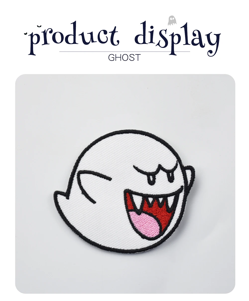 NEW ARRIVAL GHOST BOO SUPER MARIO GAME EMBROIDERED PATCH IRON ON SEW ON CLOTHING CARTOON EMBROIDERY PATCH BADGE FREE SHIPPING (4)
