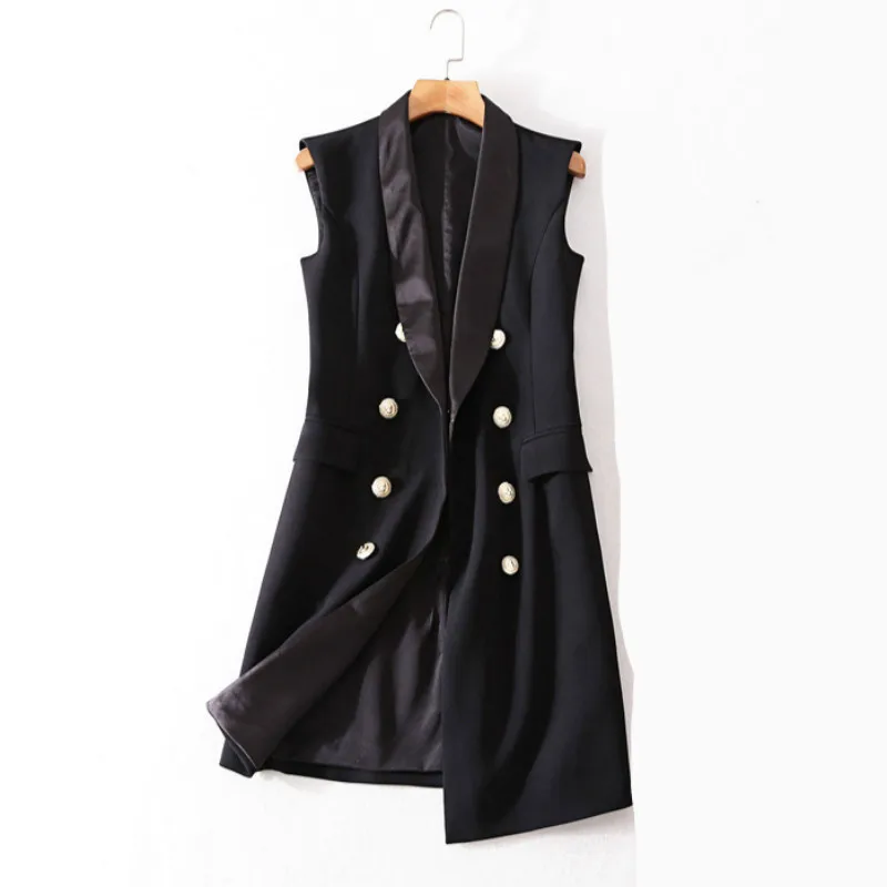 New European Women's Double Breasted Vest Luxury Designer 2019 Spring Mid Long Vests High Quality Office Ladies Sleeveless Coats
New European Women's Double Breasted Vest Luxury Designer 2019 Spring Mid Long Vests High Quality Office Ladies Sleeveless Coats