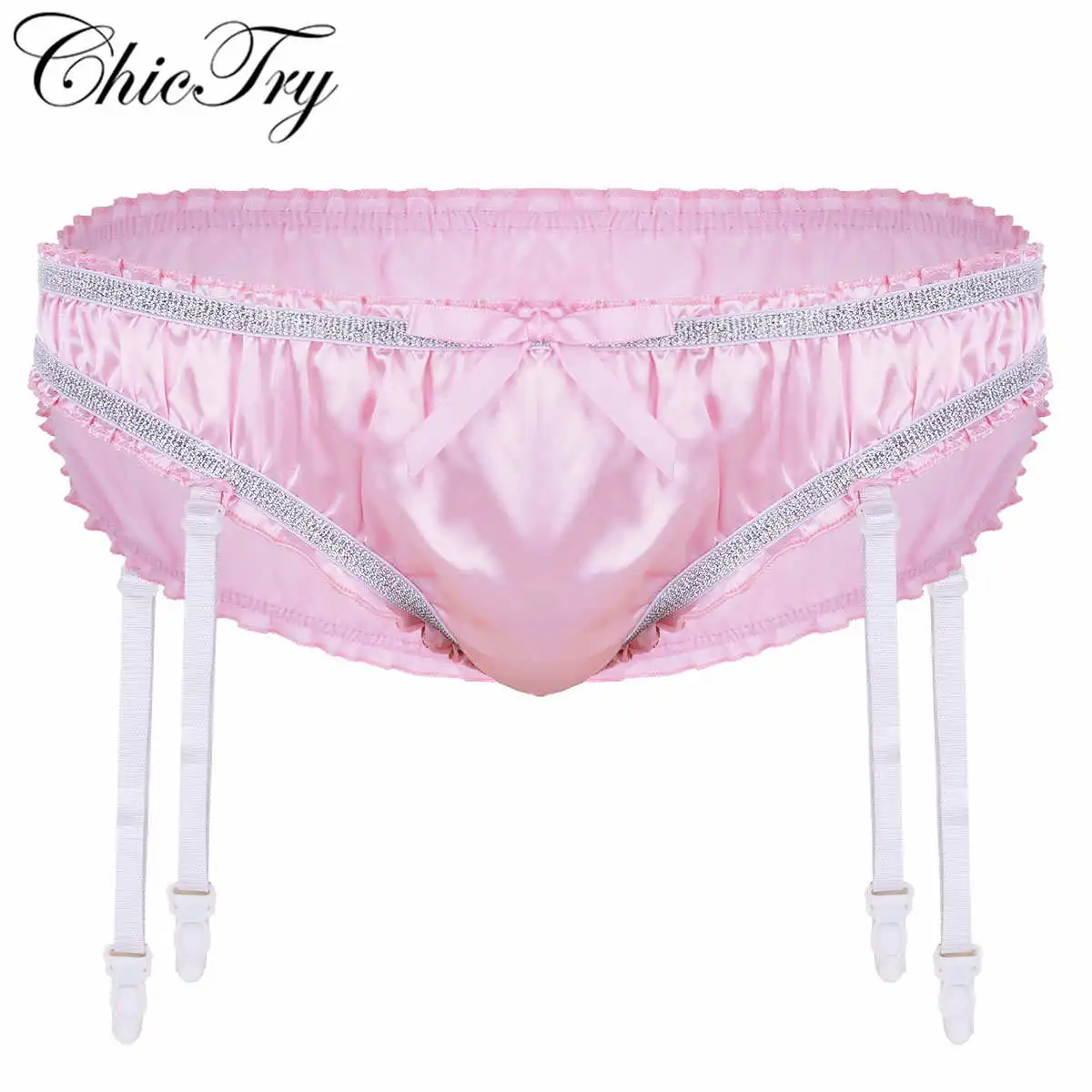 Fashion Male Mens Panties Stretchy Satin Briefs with Garters Lingerie Gay Sissy Thongs Bowknot Jockstraps Bikini Underwear Brief
Fashion Male Mens Panties Stretchy Satin Briefs with Garters Lingerie Gay Sissy Thongs Bowknot Jockstraps Bikini Underwear Brief