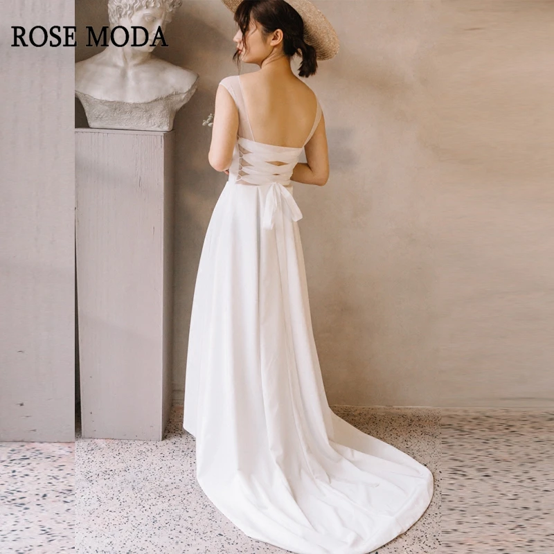 Женское свадебное платье в стиле бохо Rose Moda длинное пляжное с открытой спиной