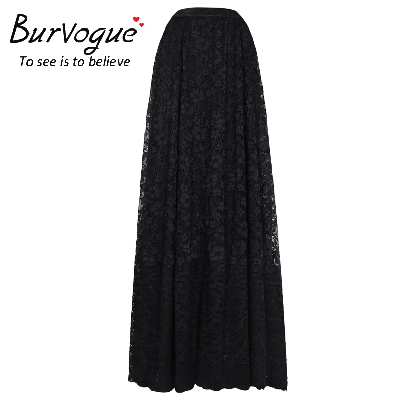 Burvogue New arrival Women Lace Steampunk Skirts Elastic Waist Floral Maxi Skirts Gothic Long Skirt Women black
Burvogue New arrival Women Lace Steampunk Skirts Elastic Waist Floral Maxi Skirts Gothic Long Skirt Women black