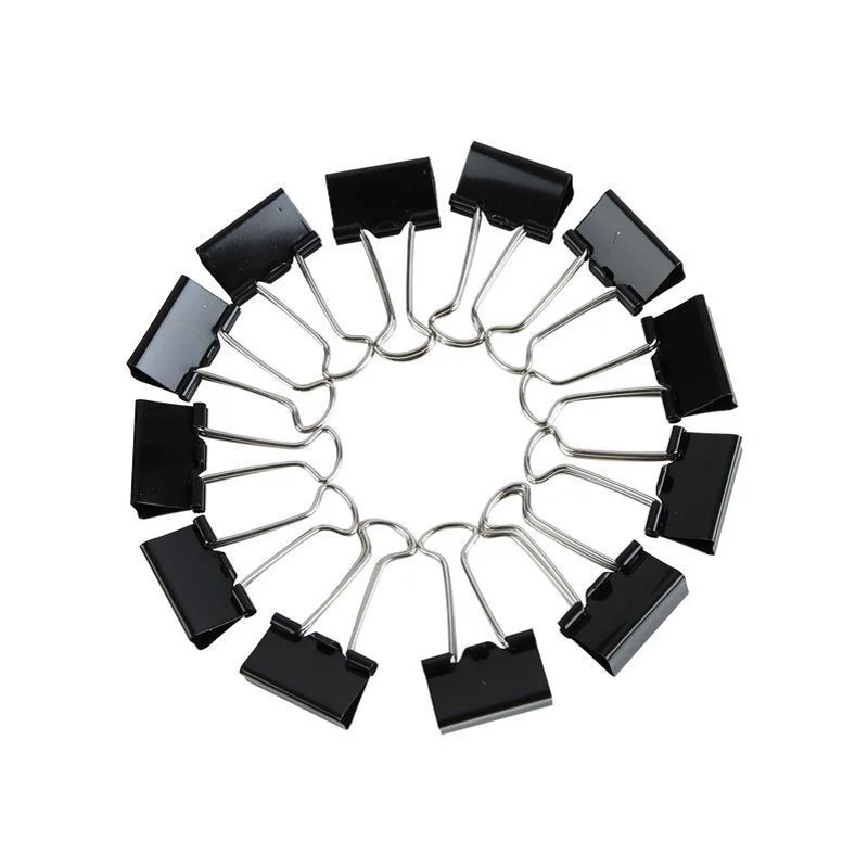 12Pcs 15/19/25/32/41/51mm Black Metal Binder Clips Notes Letter Paper Clip Office Supplies Binding Securing Stationery Accessory
12Pcs 15/19/25/32/41/51mm Black Metal Binder Clips Notes Letter Paper Clip Office Supplies Binding Securing Stationery Accessory