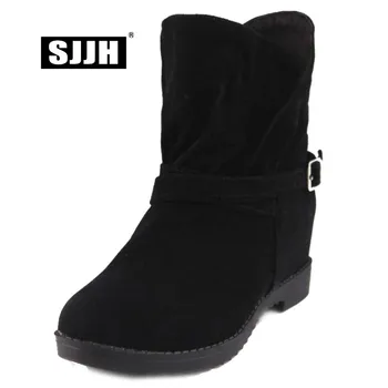 SJJH Women Nubuck Ankle Boots with Round Toe Height Increasing Plush Short Boots Fashion Casual Working Shoes Large Size Q095
SJJH Women Nubuck Ankle Boots with Round Toe Height Increasing Plush Short Boots Fashion Casual Working Shoes Large Size Q095