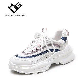 IGU Women Shoes Sneakers 2019 Bling Genuine Leather Females Platform Shoes Harajuku Tenis Feminino Dad Shoes Vulcanized Shoes
IGU Women Shoes Sneakers 2019 Bling Genuine Leather Females Platform Shoes Harajuku Tenis Feminino Dad Shoes Vulcanized Shoes
