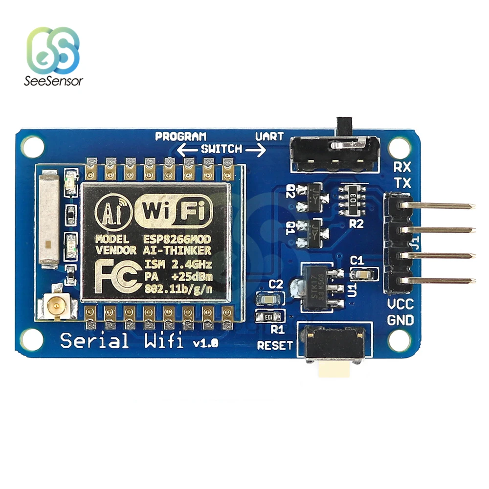 

ESP8266 ESP-07 ESP07 Wifi Serial Transceiver Wireless Board Module 3.3V 5V 8N1 TTL UART Port Controller For Arduino UNO R3