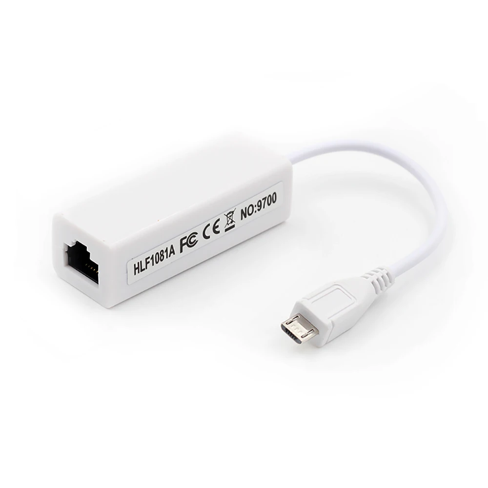 100pcs Micro USB 2.0 Male To RJ45 Female Ethernet LAN Network Card Adapter For Windows For Android PC Laptop Tablet RD9700 IC
100pcs Micro USB 2.0 Male To RJ45 Female Ethernet LAN Network Card Adapter For Windows For Android PC Laptop Tablet RD9700 IC