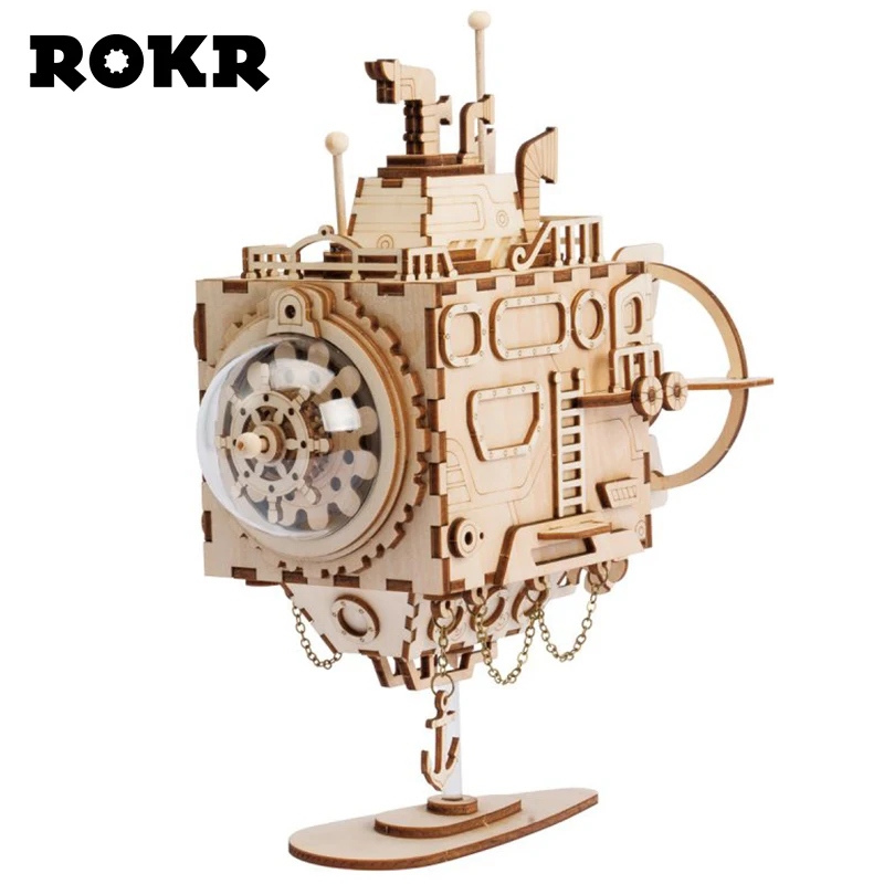 ROKR DIY Steampunk Music Box Submarine Model 3D Wooden Puzzle Musical Toys Assembly Model Building Kit For Drop Shipping AM680
ROKR DIY Steampunk Music Box Submarine Model 3D Wooden Puzzle Musical Toys Assembly Model Building Kit For Drop Shipping AM680