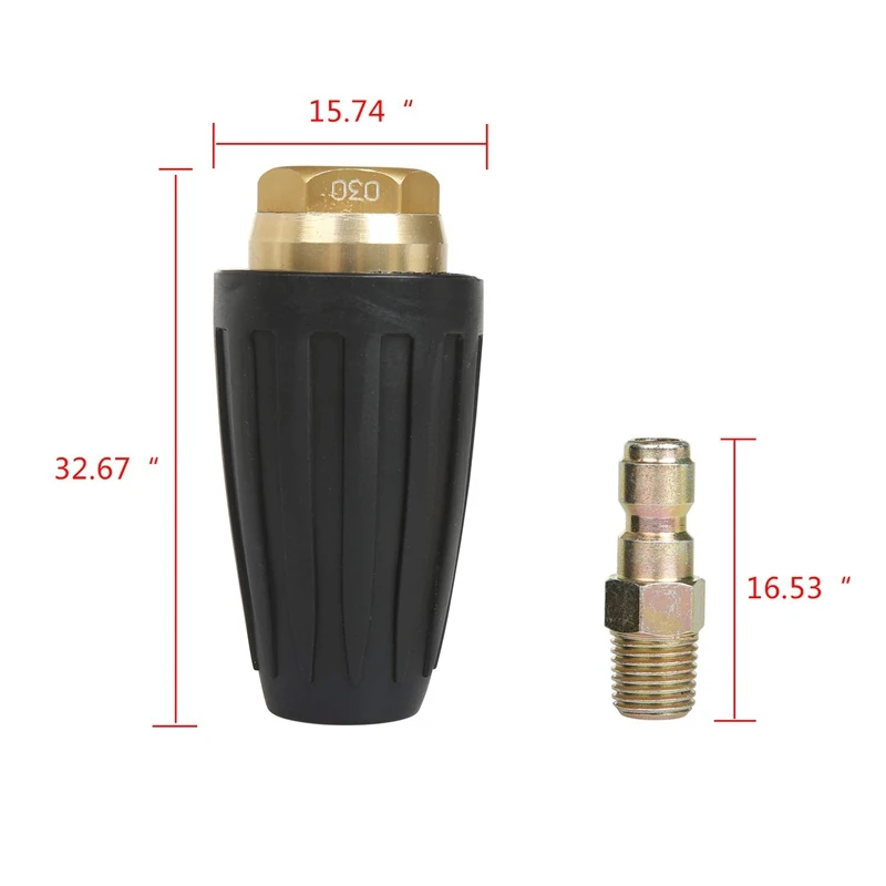 Universal Pressure Washer Turbo Nozzle For High Pressure Outlet Fitting Rotary 3.0 Orifice 1/4 Inch Quick-Connect Plug Spray F
Universal Pressure Washer Turbo Nozzle For High Pressure Outlet Fitting Rotary 3.0 Orifice 1/4 Inch Quick-Connect Plug Spray F