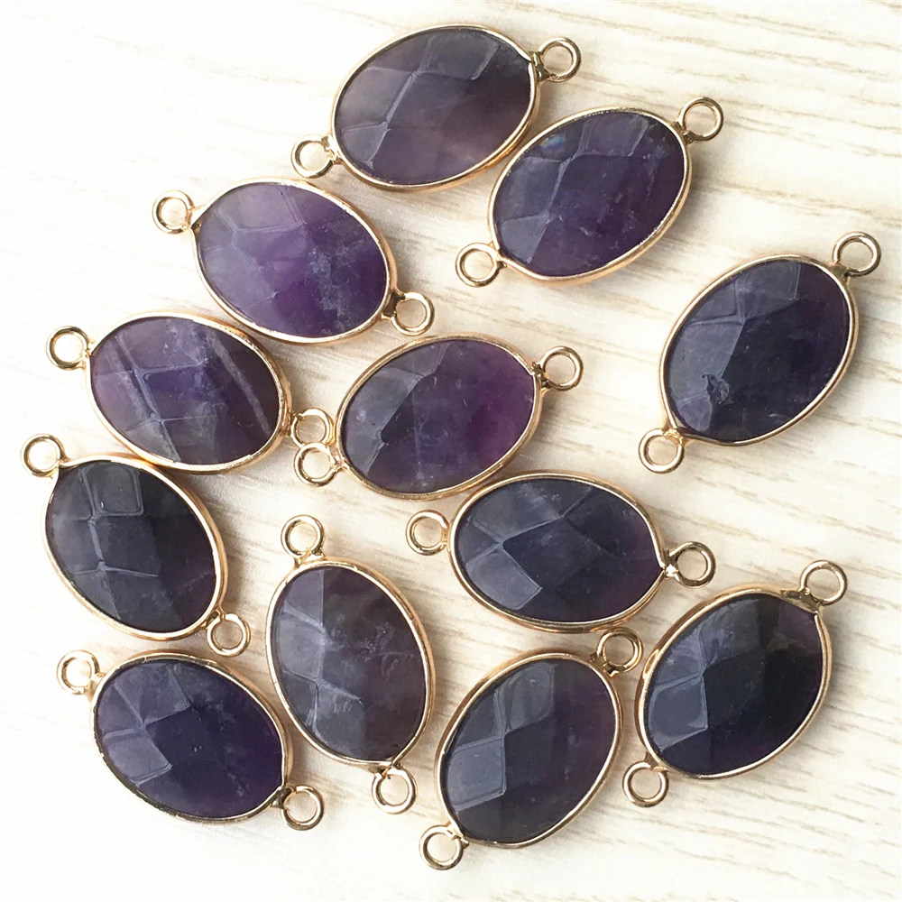 Gold Natural Stone Pendants Moonstone Amethysts Crystal Bead Bulk Bracelet Necklace Connector DIY Fashion Jewelry Making 12PCS
Gold Natural Stone Pendants Moonstone Amethysts Crystal Bead Bulk Bracelet Necklace Connector DIY Fashion Jewelry Making 12PCS