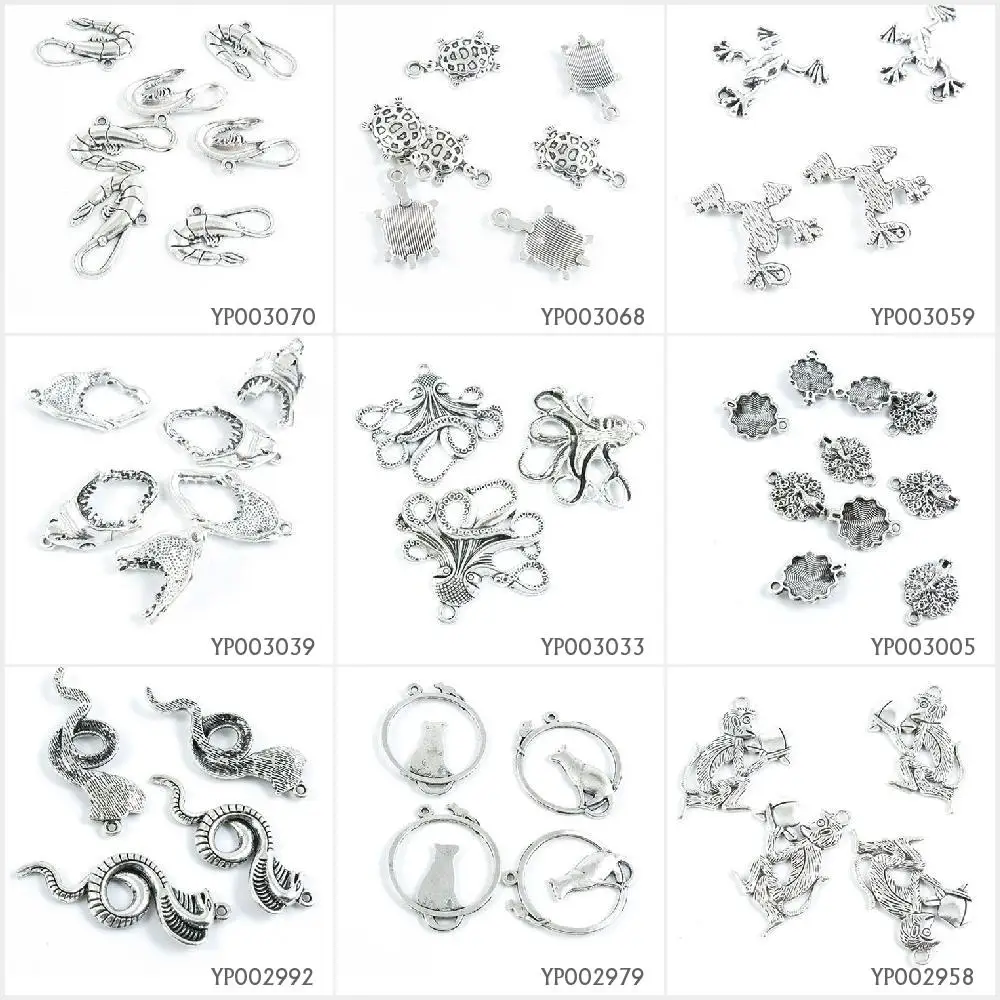 Antique Silver Plated Jewelry Making Charms Monkey Peach Cat Mouse Rat Cobra Snake Peacock Spreading Tail Octopus Shark Mouth Fr
Antique Silver Plated Jewelry Making Charms Monkey Peach Cat Mouse Rat Cobra Snake Peacock Spreading Tail Octopus Shark Mouth Fr