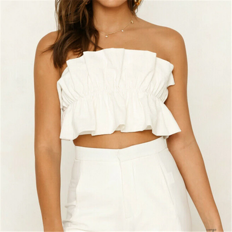 Summer Women Tops Sexy Off-shoulder Tube Crop Tops Strapless Bra Tank Top Vests Ladies Clothes Solid Color Backless Top T Shirt
Summer Women Tops Sexy Off-shoulder Tube Crop Tops Strapless Bra Tank Top Vests Ladies Clothes Solid Color Backless Top T Shirt