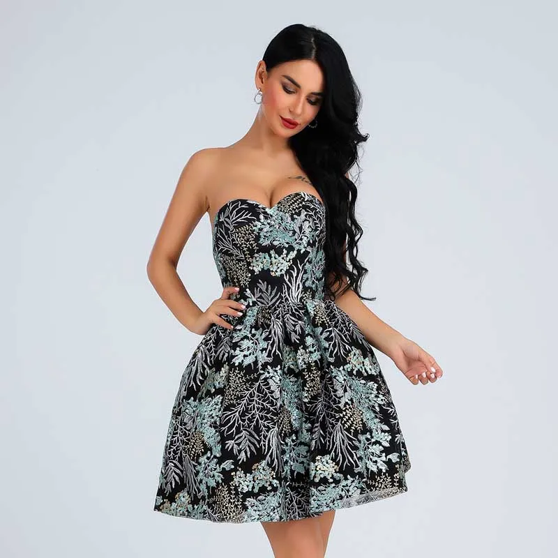 Wholesale 2019 New woman's dress black Strapless Lace Sweet and sexy Ball Gown celebrity Night club cocktail party dress
Wholesale 2019 New woman's dress black Strapless Lace Sweet and sexy Ball Gown celebrity Night club cocktail party dress