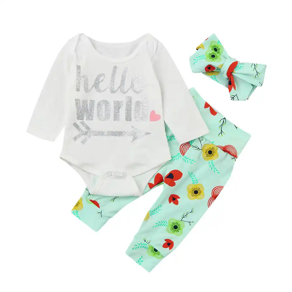fashion baby girl clothes newborn infant baby boy letter floral