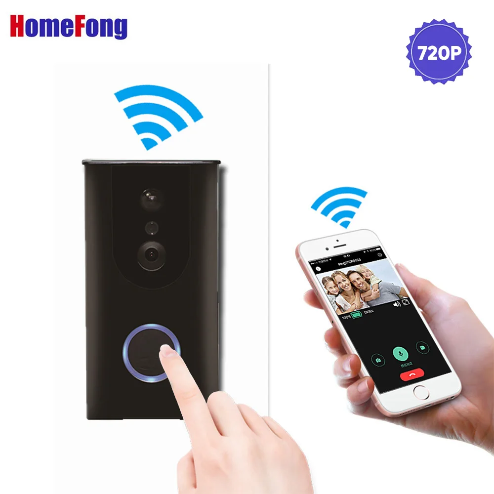 Homefong Wifi Doorbell Wireless Video Intercom Smart IP Door Phone 720P USB Charge Smart Phone Supported Record Day Night
Homefong Wifi Doorbell Wireless Video Intercom Smart IP Door Phone 720P USB Charge Smart Phone Supported Record Day Night